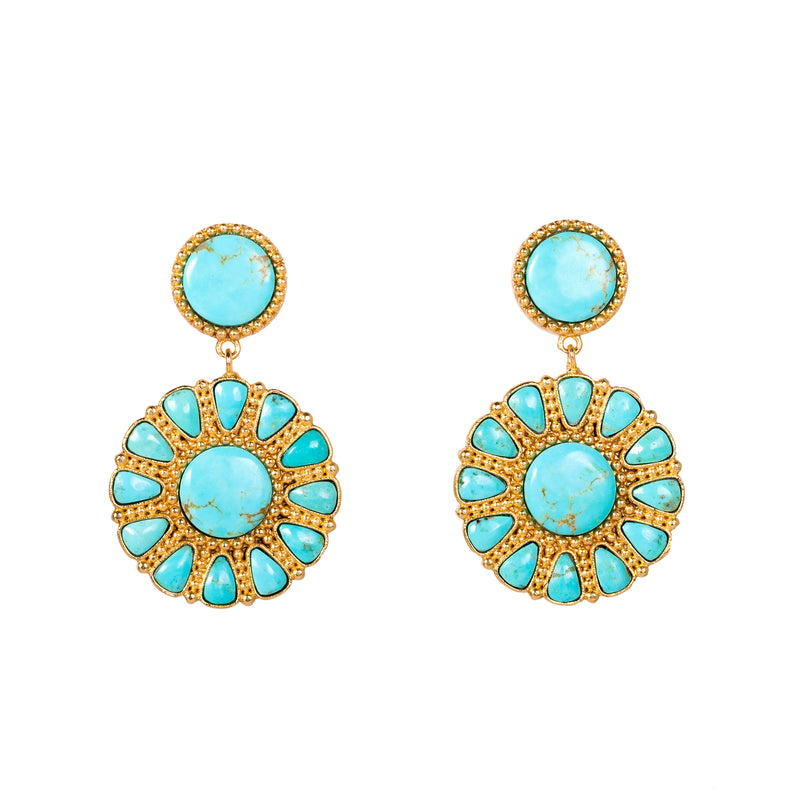 Turquoise Statement Stud Earrings, Packaging Type: Box at Rs 1350/pair in  New Delhi